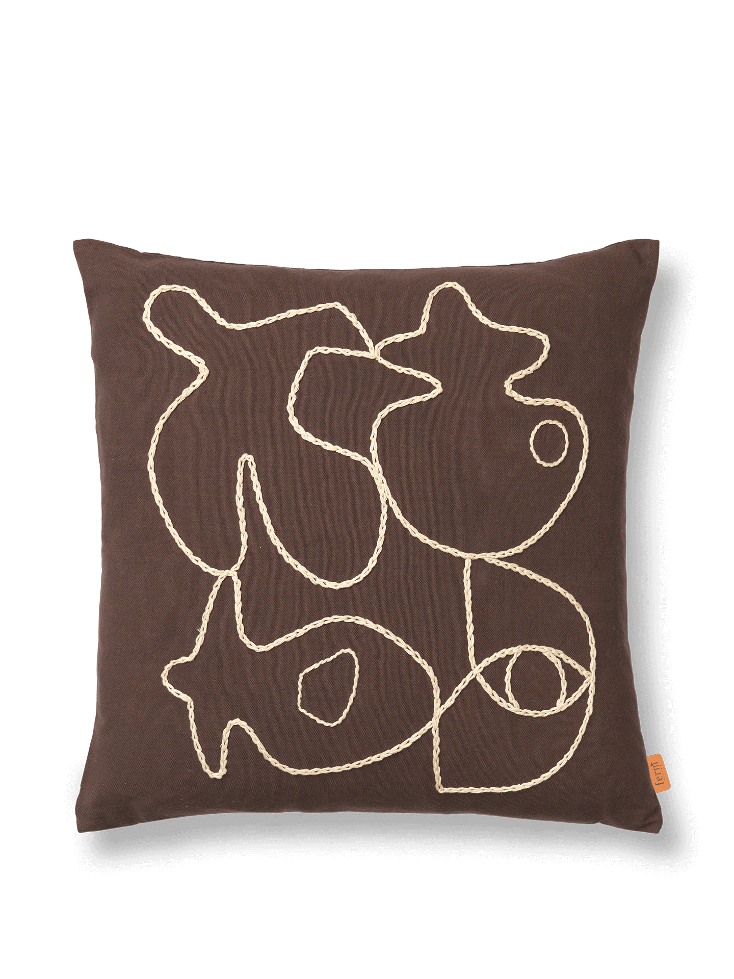 Coussin figure coffe/sand 50x50