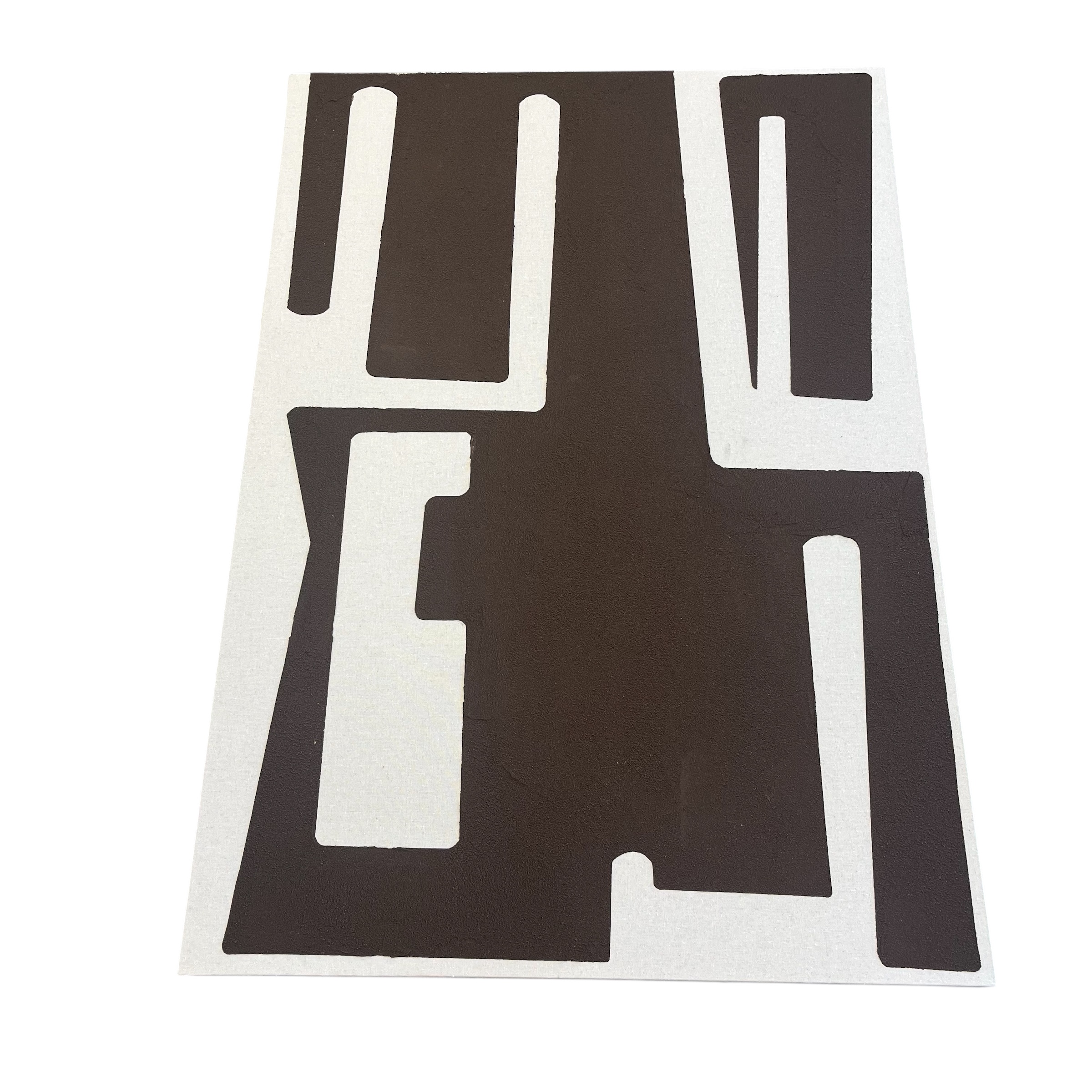 Tableau abstrait beige et marron